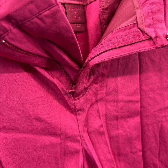 212 Collection Womens Crop Pants 16 Pink High Rise Zip Front Capris Stretch‎ - Picture 4 of 12
